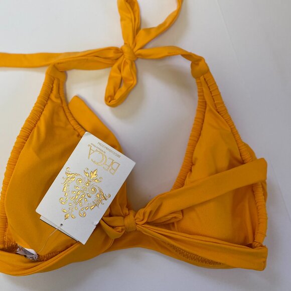BECCA Triangle Halter Bikini Top – Medium – NWT – ORB Marigold Yellow - Picture 1 of 4